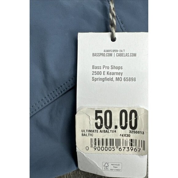 World Wide Sportsman Cargo Pants Mens 44x30 Blue Convertible UPF Stretch NEW - Picture 3 of 8